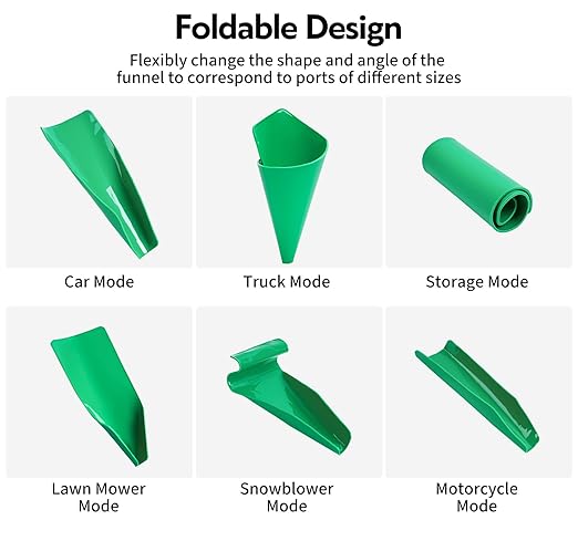 Reusable Flexible Oil Drain Funnel Form a Foldable Bendable Flex Funnel for Car Motorcycle Truck Lawnmower Snowplow Reused Oil Change Spill-Free Filling Draining Tools Easy to Store and Clean - Image 5