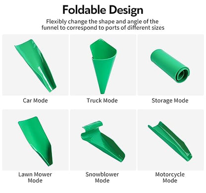 Reusable Flexible Oil Drain Funnel Form a Foldable Bendable Flex Funnel for Car Motorcycle Truck Lawnmower Snowplow Reused Oil Change Spill-Free Filling Draining Tools Easy to Store and Clean - Image 5