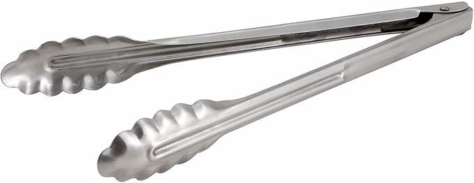 Winco Stainless Steel, Coiled Spring Utility Tong Heavyweight, Medium, 12-Inch (Pack of 2) - Image 2