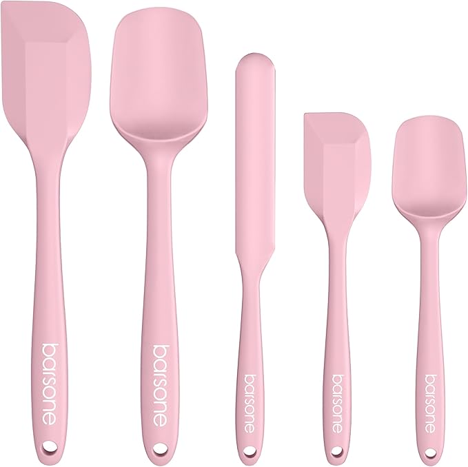 5-Piece Silicone Spatula Set - Heat Resistant 446°F Food Grade BPA Free, Nonstick Cookware Safe Dishwasher Safe Kitchen Tools for Baking, Cooking, Stirring, Multicolor.