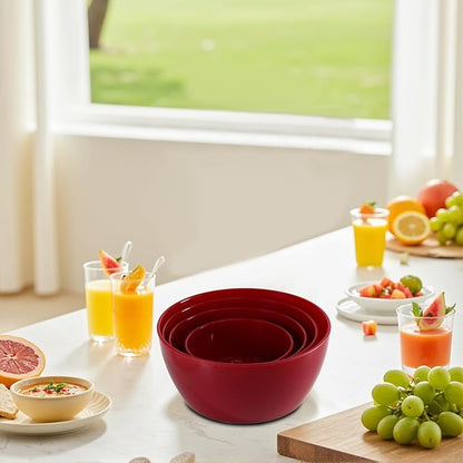 4-Piece Classic Plastic Prep Bowls with Lids, Nesting Plastic Small Mixing Bowl Set for Mixing, Baking, Prepping, Cooking and Serving Food, Microwave and Dishwasher Safe - Image 8