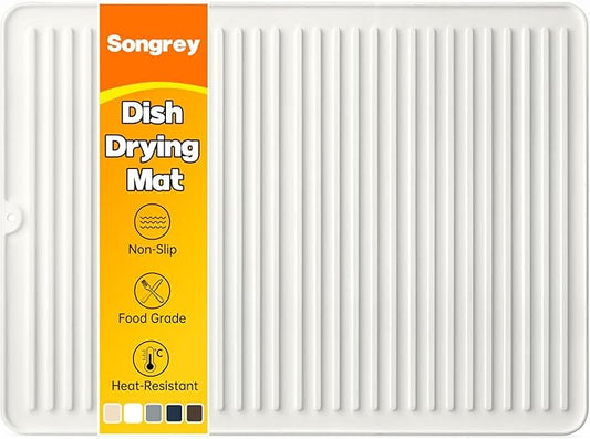Songrey 24" x 18" Silicone Dish Drying Mat, Kitchen Counter Drying Pad for Sink Dishes or Under Rack, Multi-Use as Heat Resistant Trivet, Coffee Bar Mat by Unknown