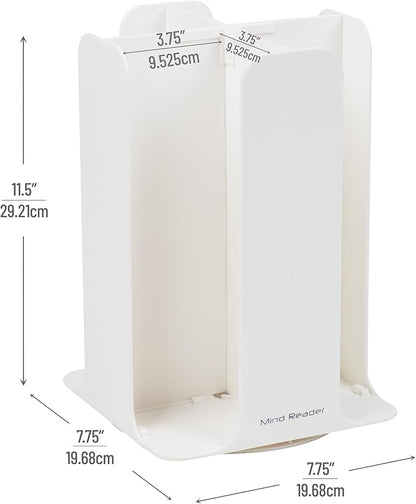 Mind Reader Cup and Lid Carousel, Countertop Org, Coffee Bar, Beverage Cup Holder, Plastic, 7.75"L x 7.75"W x 11.5"H, White - Image 3