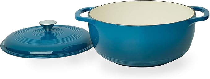 Mercer Culinary Enameled Cast Iron Round Dutch Oven, 6 qt., Turquoise - Image 2