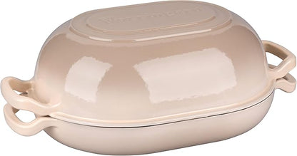 VORRINGARD Enameled Cast Iron Sourdough Bread Oven, Dutch Oven, Loaf Cast Iron Bread Pan for Homemade Bread Baking, Meatloaf Pan with Lid, 7QT, Latte - Image 9