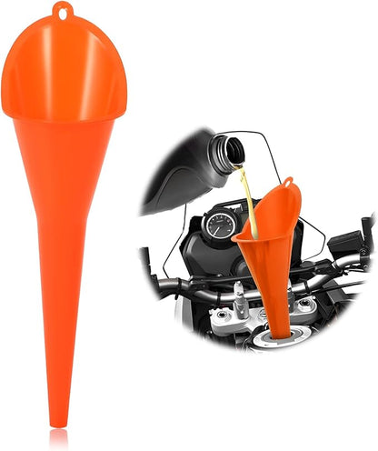 Oil Funnel, Multi-Purpose Plastic Long Neck Oil Funnel, Automotive Use Funnels for Filling Oils Lubricants Water Diesel, Kitchen Funnels for Filling Bottles Jars (Orange)