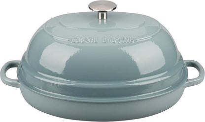 EDGING CASTING Enameled Oval Cast Iron Dutch Oven Pot with Lid, Bread Dutch Oven for Sourdough Bread Baking, Dutch Oven Bread, Bread Oven, 6QT, Seasalt - Image 6