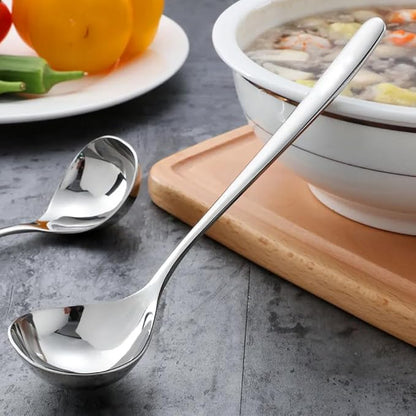 Soup Ladle, 2Pcs 304 Stainless Steel Ladle Spoon Small Gravy Soup Ladle Kitchen Utensil Cooking Serving Spoon for Cooking Buffet, Party, Kitchen(COLOR:sliver) - Image 7