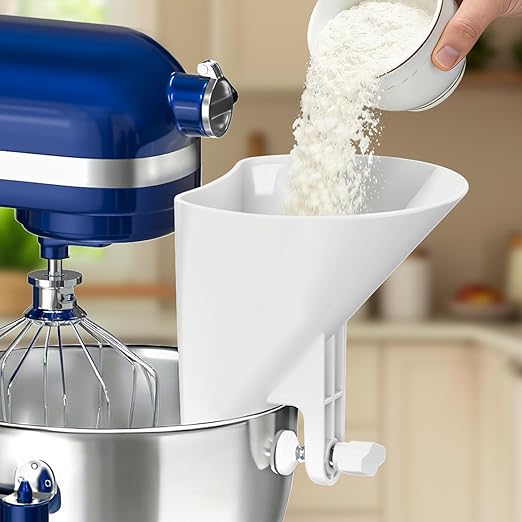 KingofKings Funnel for Kitchen Aid Accessories and Attachments, Flour Funnels for Kitchenaid Mixer Attachments, Wide Mouth Pouring Chute Baking Supplies for Cake, Mother Day Gift for Women, Mom by Kingofkings