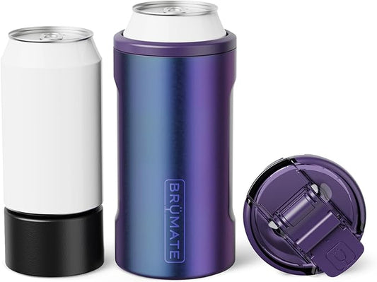 BrüMate Hopsulator Trio 3-in-1 Insulated Can Cooler for 12oz / 16oz Cans + 100% Leak Proof Tumbler with Lid | Insulated for Beer, Soda, and Energy Drinks