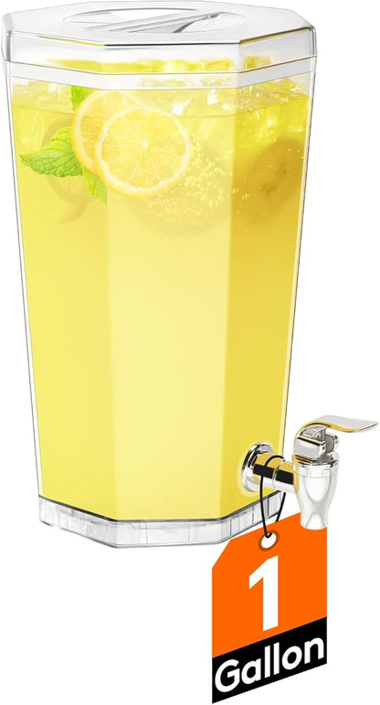 Lifewit 1 Gallon Drinks Dispense for Partiesr, Small Beer Dispenser, Plastic Beverage Pitcher for Cocktail, Soda, Tea, Juice Container for Lenmonade Stand, Mimosa Bar Supplies, 27 x 16 cm/10x6" by Lifewit