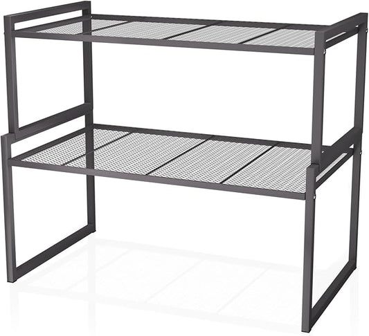 Set of 2 Cabinet Organizers 16.1''W 44 LBS Load Capacity Heavy Duty Kitchen Pantry Shelves Counter Countertop Storage Racks