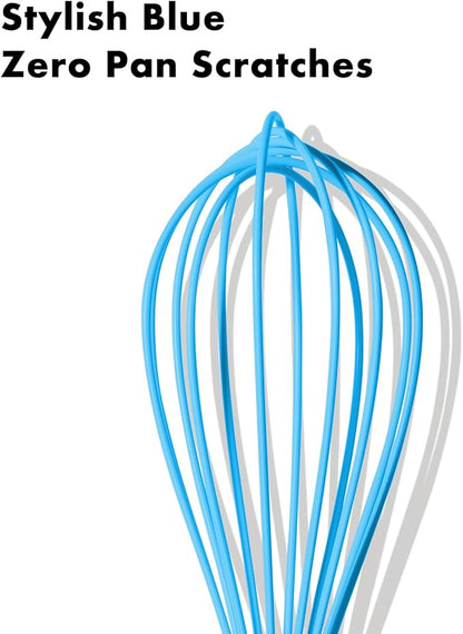 OYV 10-Inch Blue Silicone Whisk, Heat Resistant 480°F Kitchen Whisk with Stainless Steel Ergonomic Handle, Non-Scratch for Nonstick Cookware, Dishwasher Safe, Perfect for Blending, Cooking & Beating - Image 8