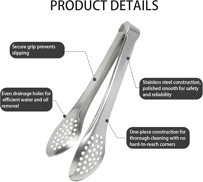 6 PCS Silver Serving Tongs for Party 7 Inch Stainless Steel Serving Utensils for Salad Buffet and Dessert(Sliver)