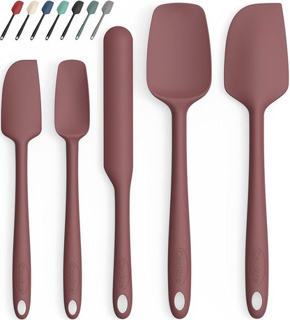 Coukre Silicone Spatula Set of 5,High Temperature Resistant, Food Grade Silicone, Dishwasher Safe, for Baking, Cooking (Pure Wine) by Coukre