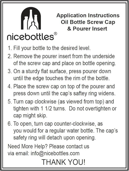 nicebottles Olive Oil Bottles with Cap & Pourer Fitment, Green, 750ml - Pack of 6