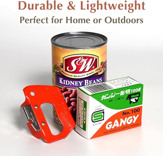 GANGY 2 in 1 Can Opener and Bottle Opener Made in Japan Steel Body with Stainless Steel Blade Compact Easy to Use Kitchen Tool (#300 Large)