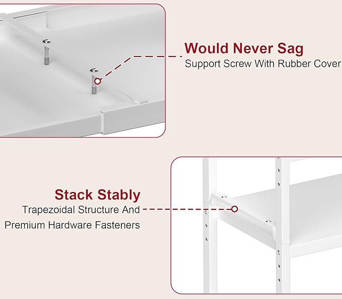 X-cosrack 12" Wide 100LBS Loading-Bearing Heavy Duty Kitchen Storage Shelf, Expandable Cabinet Shelf Organizer, Stackable Adjustable Storage Shelves for Kitchen Cabinet Cupboard Pantry Counter - Image 8