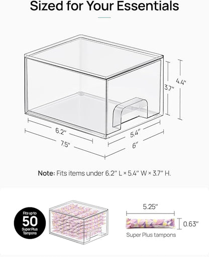 Vtopmart 10 Pack Small Clear Stackable Storage Drawers, Acrylic Bathroom Makeup Organizer, Plastic Storage Bins For Vanity, Undersink, Kitchen Cabinets, Pantry, Home Organization - Image 2