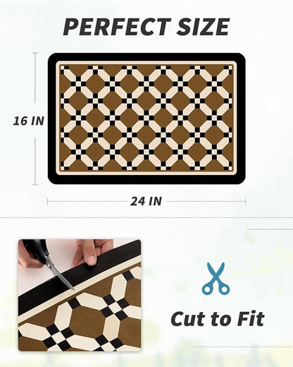 AMOAMI Coffee Mat Hide Stain Rubber Backed Absorbent Dish Drying Mat for Kitchen Counter - Fits Under Coffee Maker or Machine - 16X24 - Image 7