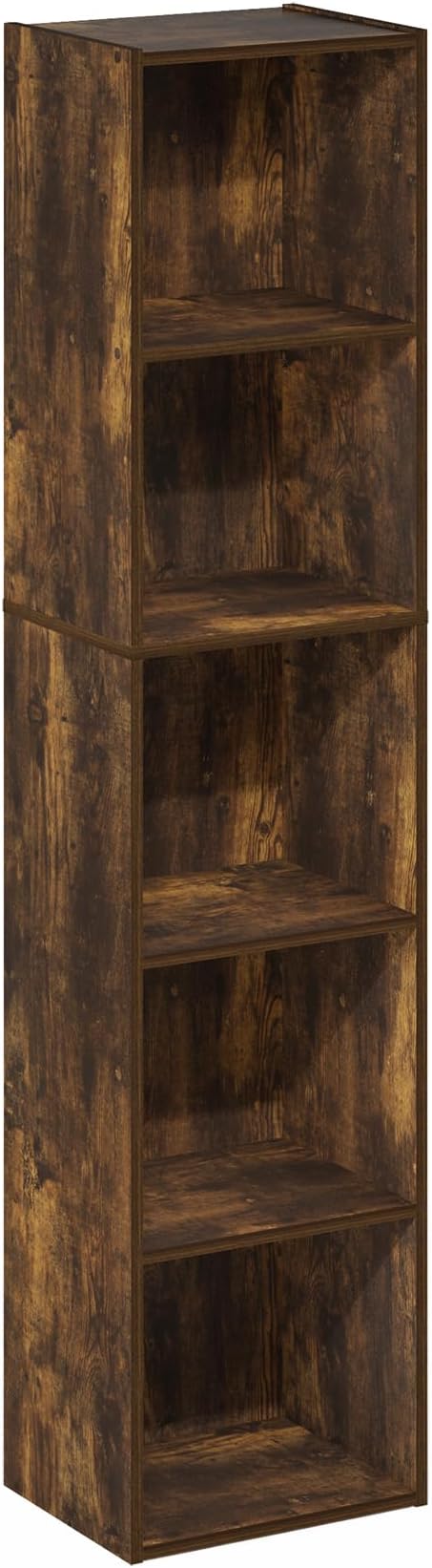 Furinno PASIR Book Shelf, 5-Tier Modern Bookshelf, Open Shelves Bookcase 9 x 12 x 52, Easy Assembly, for Living Room, Bedroom, Home Office, Amber Pine - Image 7
