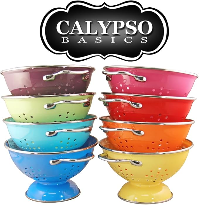 Calypso Basics by Reston Lloyd Powder Coated Enameled Colander, 3 Quart, Orange
