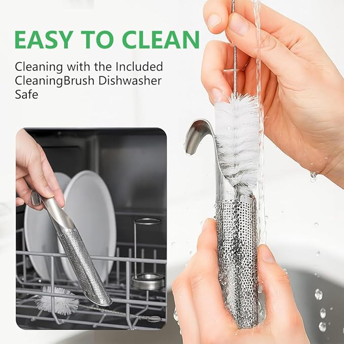 Stainless Steel Tea Diffuser, 2026 Upgraded Tea Pipe Infuser with Hanging Hook & Long Handle, Fine Mesh Tea Steeper for Loose Leaf Tea, Coffee & Spices (Includes Cleaning Brush) (2Pcs)