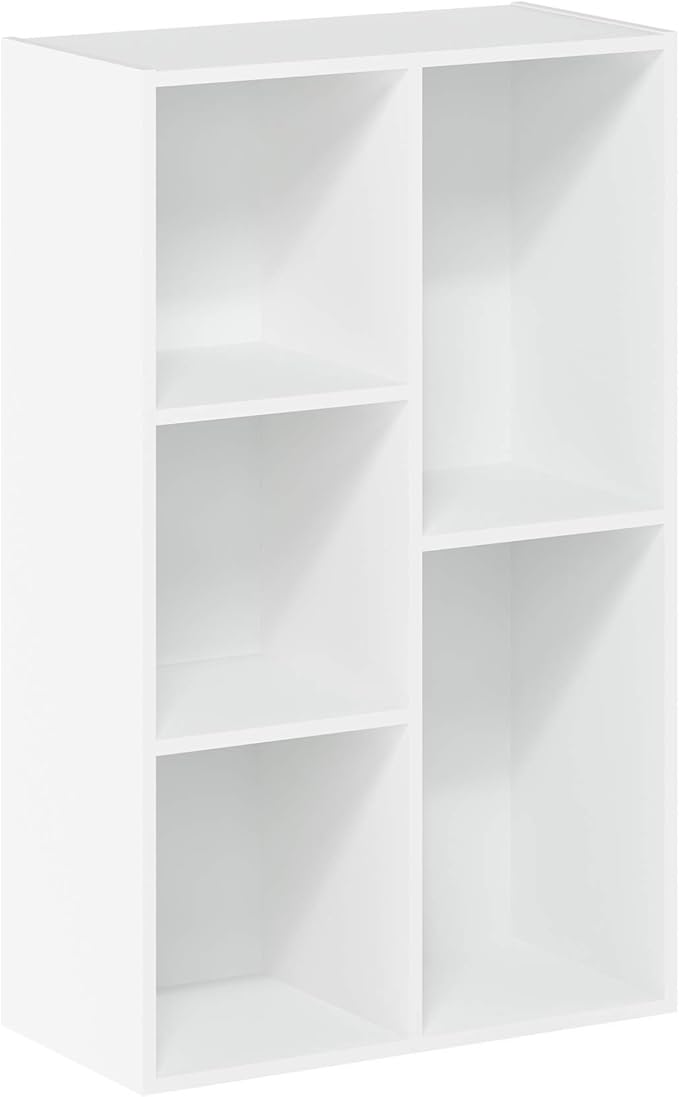 Furinno LUDER Book Shelf, 5-Cube Bookshelf, Reversible Bookcase, 9.4 x 19.5 x 31.5, Easy Assembly, for Living Room, Bedroom, Home Office, White - Image 7