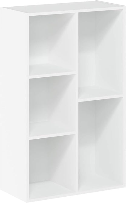 Furinno LUDER Book Shelf, 5-Cube Bookshelf, Reversible Bookcase, 9.4 x 19.5 x 31.5, Easy Assembly, for Living Room, Bedroom, Home Office, White - Image 7