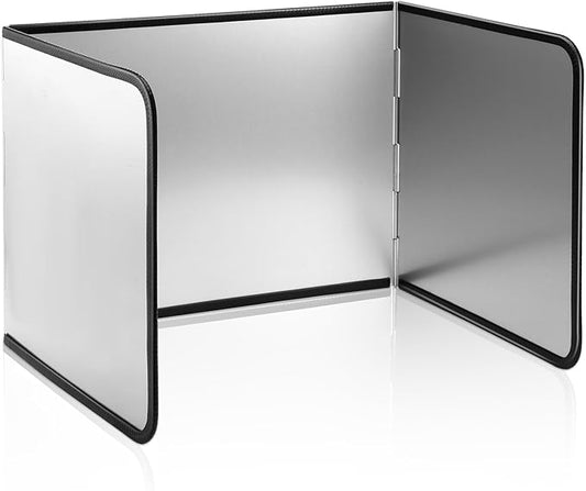 Foldable Stainless Steel Splatter Guard, Oil Splash Protection Backsplash, Splatter Guard for Frying Non-stick 3 Sided Foldable for Stove Top Wall, Easy to Clean and Store for Stove Top and Frying Pan