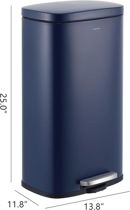 happimess HPM1011E Curtis 8-Gallon Step-Open Trash Can, Fingerprint Resistant, Modern, Minimalistic for Home, Kitchen, Laundry Room, Office, Bedroom, Bathroom, Denim Blue - Image 4