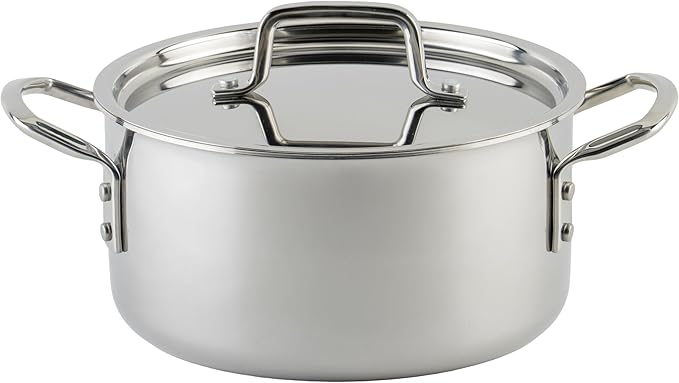 WINCO Tri-Ply Stock Pot, Silver by Winco
