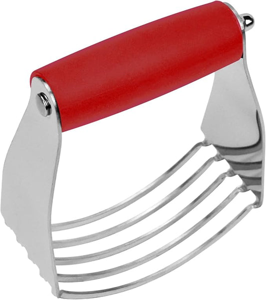 Dough Blender Heavy Duty Pastry Cutter Stainless Steel Butter Cutter Professional Baking Tool For Mixing Flour Butter (Red) by Theophorus