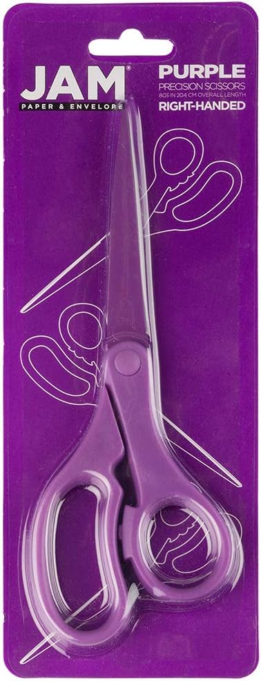 JAM PAPER Multi-Purpose Precision Scissors - 8 Inch - Purple - Ergonomic Handle & Stainless Steel Blades - Sold Individually - Image 4