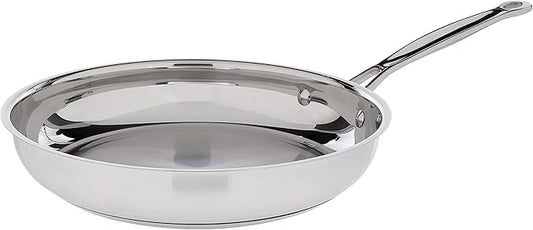 Cuisinart 10-Inch Open Skillet, Stainless Steel Skillet Large Kitchen Pan, Dishwasher Safe, Compatible with Induction, Electric, Gas Cooktops, Oven Safe Saucepan, Cool Grip Handles by Cuisinart