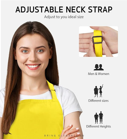 Syntus Apron for Men Women, Adjustable Cooking Kitchen Chef Aprons with 2 Pockets, Cotton/Polycotton/Polyester - Image 5