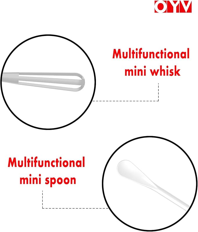 OYV Scandinavian Modern Colors Mini Whisk Set, 8.5 in Mini Whisks for Cooking, 3 Pieces Small Wisk For Whisking, Beating, Blending Ingredients, Mixing Sauces, BPA Free Tiny Whisk - Image 3