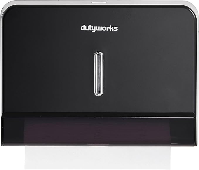 Paper Towel Dispenser Wall Mount, Large Capacity 200 Sheets, No Drilling Adhesive, Commercial & Home Use for Bathroom and Kitchen, Black