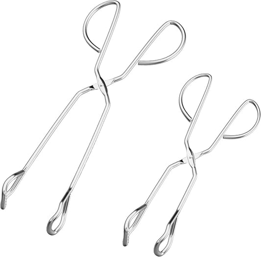 HINMAY Stainless Steel Kitchen Scissor Tongs Set, 2-Piece (10/13 Inch) for Cooking, Grilling, Serving, and Barbecue