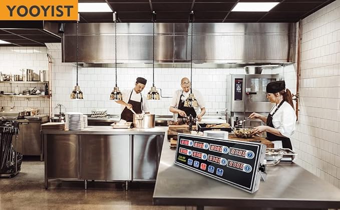 Precision Kitchen Timers for Cooking – 8 Channel Commercial Kitchen Timer Restaurant Kitchen Supplies – Stainless Steel Digital LED Chef Cooking Timer – Reminder Function, Loud Alarm, Black - Image 2