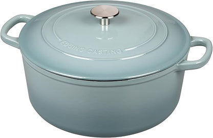 EDGING CASTING Enameled Dutch Ovens Cast Iron Dutch Oven Pot with Lid for Bread Baking, Cook, Dual Handle, 5.5 Quart, Seasalt - Image 6
