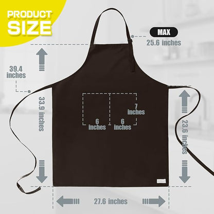 ROTANET Extra Large Apron for Men Adjustable Bib Aprons with 2 Pockets Cooking Kitchen Women Chef Water & Oil Resistant - Image 2