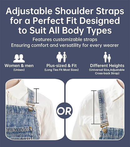 Denim Apron with Pockets for Hair Stylist Gardening Craftsmen Barista Women Hairdresser Jean Work Apron Cross Straps