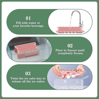 Mini Ice Cube Tray for Freezer: Small Plastic Ice Cubes Trays for Freezer with Box - Easy Release Stackable Mini Ice Cube Maker - Nugget Ice Trays for Freezer with Ice Container - Image 6