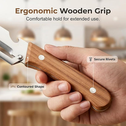 Multi-Functional Vegetable Peeler for Kitchen, 2026 New Stainless Steel Peeler with Wooden Handle and Bottle Opener, Kitchen Tool for Fruit Veggie Pumpkin, Gifts for Mom (MIX，2PC) - Image 7