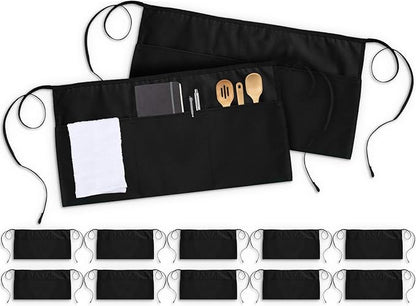 Utopia Wear 12 Pack Server Aprons with 3 Pockets, Waiter and Waitress Waist Aprons for Women with Pockets, Men Short Aprons - Image 5