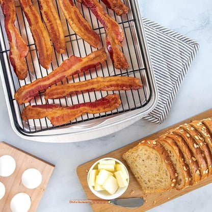 Nordic Ware Oven Crisp Baking Tray 2pc Set Includes Pan and Rack; Natural Aluminum For Air Frying, Crisping, Broiling, Baking; Cooking Surface 17 x 12 Inches - Image 9