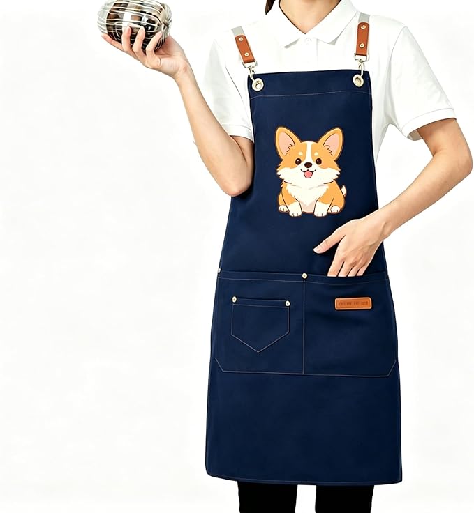 Taidven 2 Pack Apron - Unisex, Adjustable Bib Kitchen Apron, Cooking Apron, Aprons for Women Men with Pockets, Chef Aprons