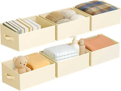 DIMJ Closet Storage Bins 6 Pack - Fabric Storage Baskets for Shelves, Large Clothes Organizers with Handles, Trapezoid Shelf Organization Storage Cubes for Purse, Toys, Books, Towel, Clothes by DiMJ