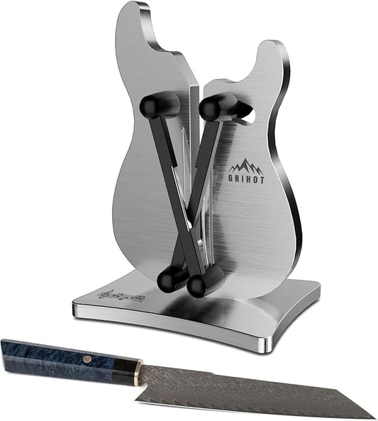 VQ-5 Professional Knife Sharpener | 3-Action Streamlined Guitar Design for Effortless Knife Sharpening - The Ultimate Tool for Precision 11 to 21 Degree Angles by Grihot